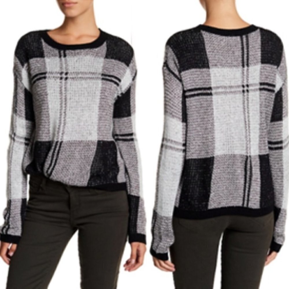 Melrose and Market Shrunken Plaid Pullover Sweater